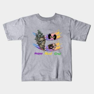 Colorful Mardi Gras Mask Kids T-Shirt